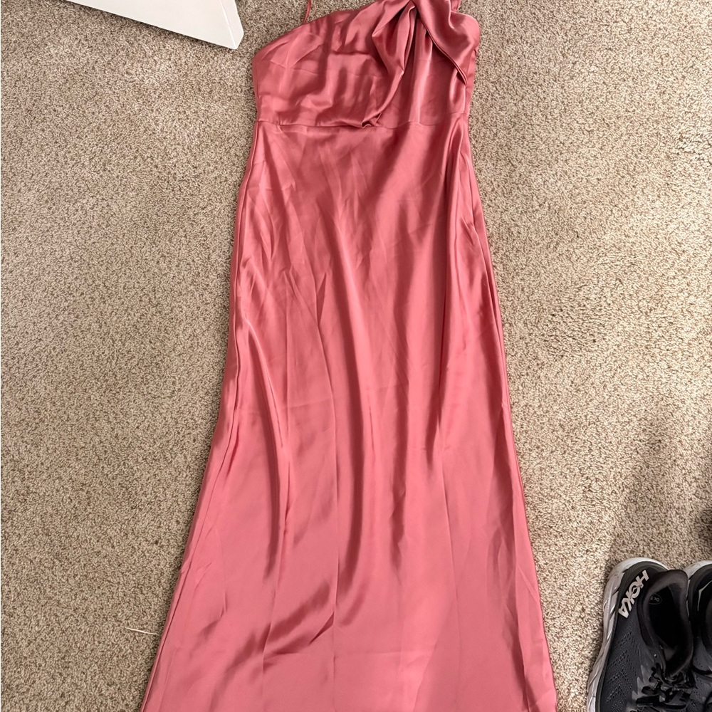 Chic One Shoulder Pink Dress